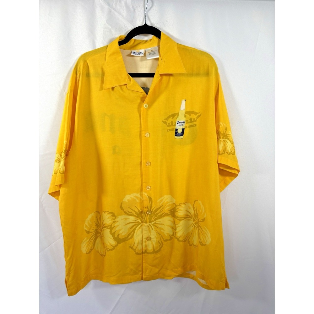 Corona Extra shirt size XL hawaiian tropical shoirt sleeve yellow beer